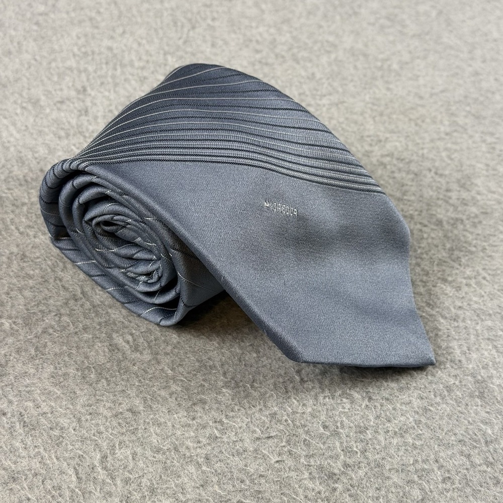 Vintage 70s McGregor Mens Gray Striped Necktie USA Made 54x3"